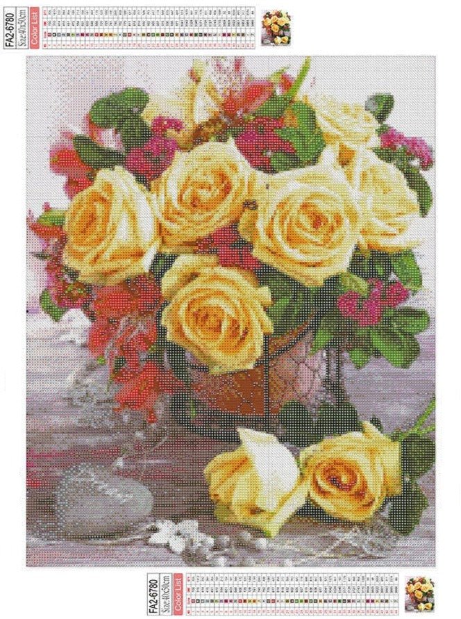 Broderie Diamant Bouquet de Rose - Diamond Paintings