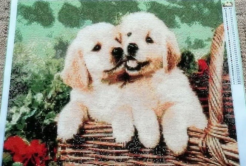 Broderie Diamant Chien Bébés Labrador - Diamond Paintings