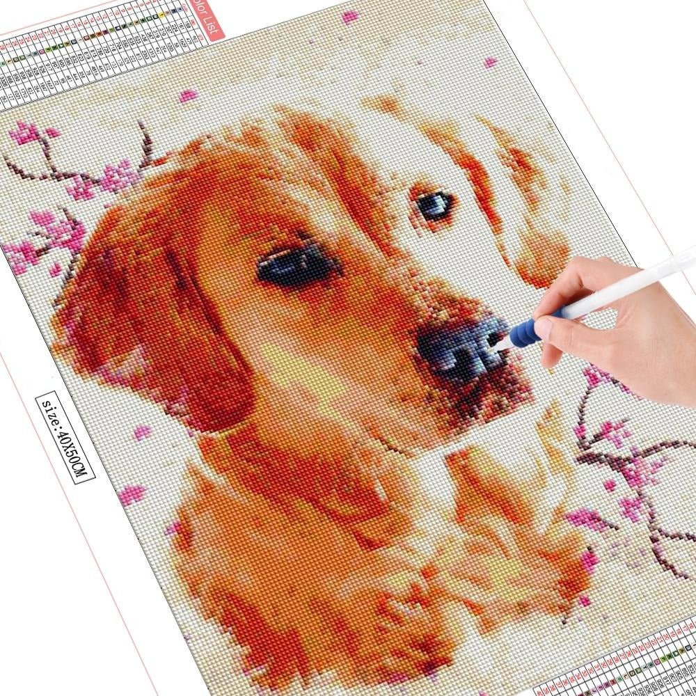 Broderie Diamant Chien Golden Retriever - Diamond Paintings