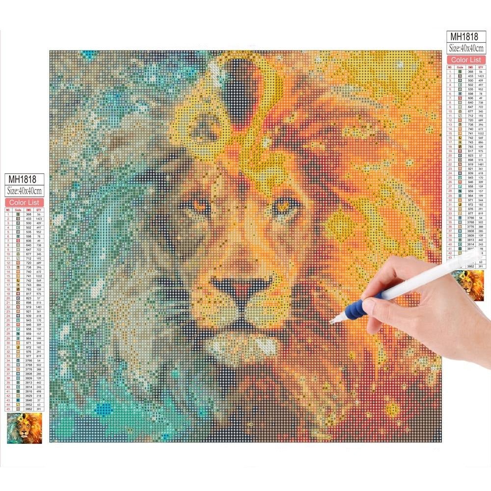 Broderie Diamant Lion Zodiaque - Diamond Paintings