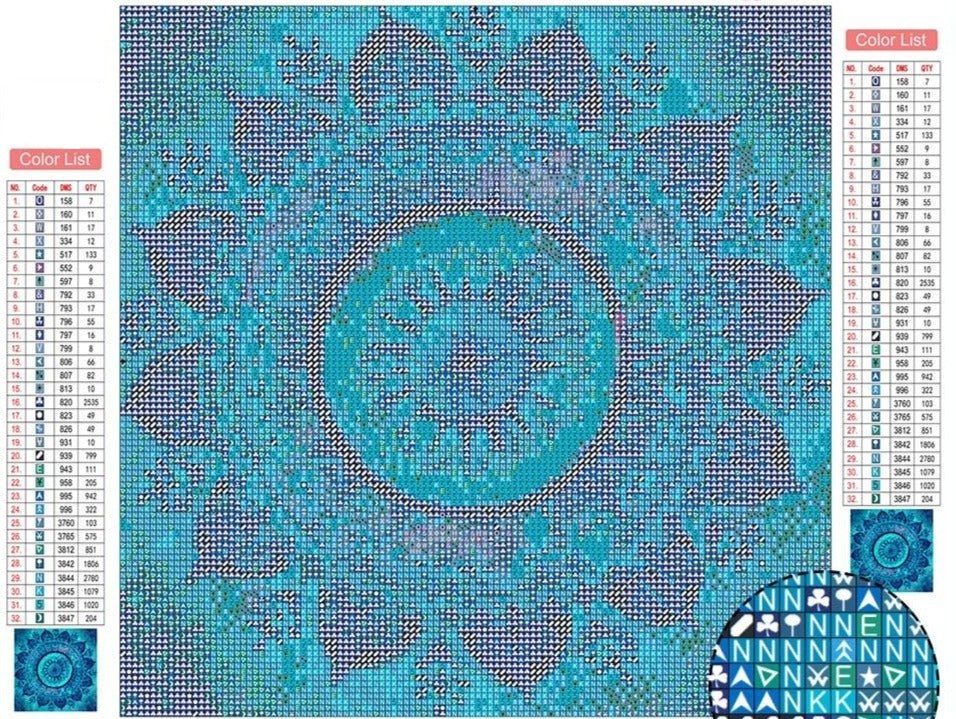 Broderie Diamant Mandala Bleu - Diamond Paintings