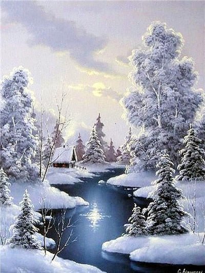 Broderie Diamant Paysage Hiver - Diamond Paintings