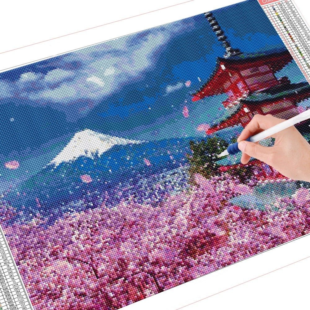 Broderie Diamant Paysage Japonais - Diamond Paintings