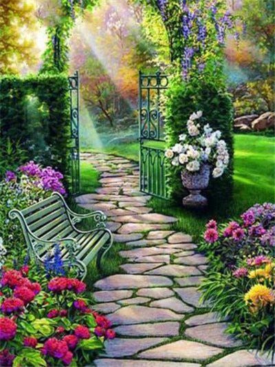 Broderie Diamant Paysage Jardin secret - Diamond Paintings