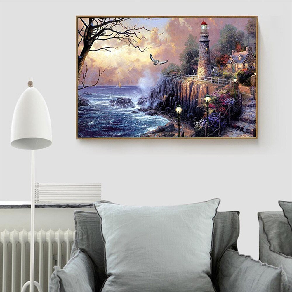 Broderie Diamant Paysage Phare - Diamond Paintings