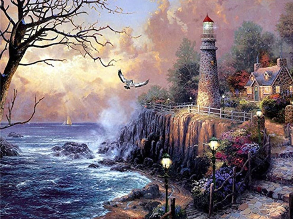 Broderie Diamant Paysage Phare - Diamond Paintings