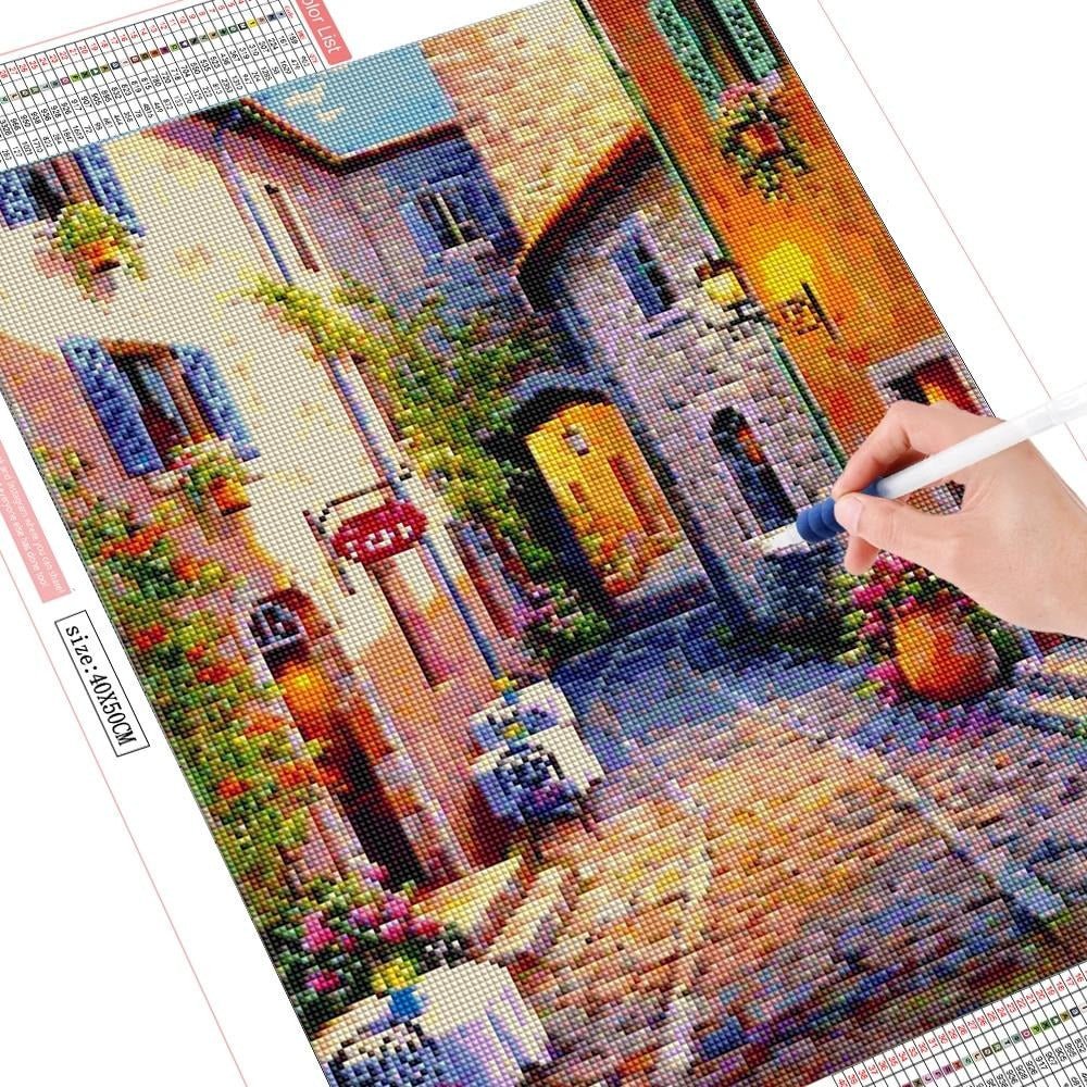 Broderie Diamant Paysage Ruelle - Diamond Paintings