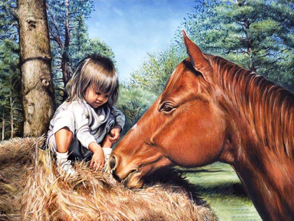 Diamond Painting Cheval Enfant - Diamond Paintings