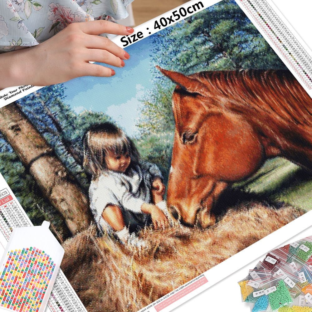 Diamond Painting Cheval Enfant - Diamond Paintings