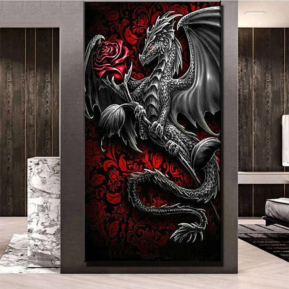 Diamond Painting Dragon Rose - Diamond Paintings