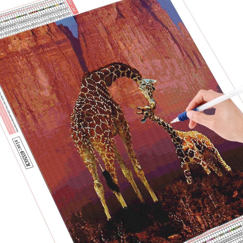 Diamond Painting Girafe et son Girafon - Diamond Paintings