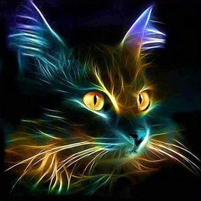 Broderie Diamant Chat Abstrait Multicolore - Diamond Paintings