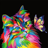 Broderie Diamant Chat Arc En Ciel - Diamond Paintings