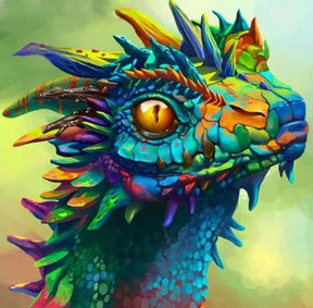 Broderie Diamant Dragon Coloré - Diamond Paintings