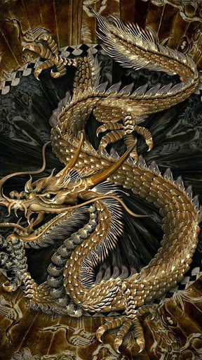 Broderie Diamant Gold Dragon - Diamond Paintings