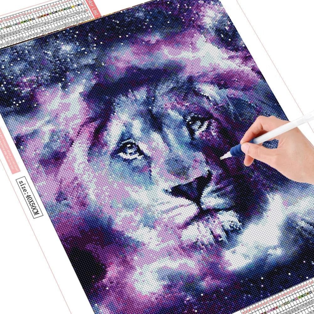 Broderie Diamant Lion Etoiles - Diamond Paintings