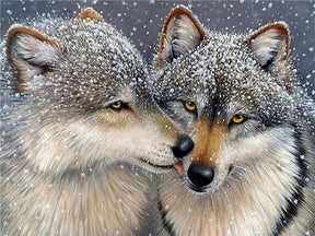 Broderie Diamant Loup Enneigé - Diamond Paintings