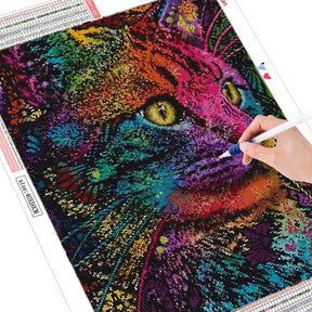 Chat Coloré Diamond Painting - Diamond Paintings