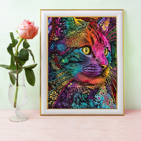 Chat Coloré Diamond Painting - Diamond Paintings