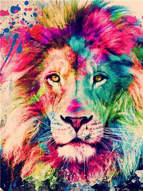 Diamond Painting Lion Couleur - Diamond Paintings