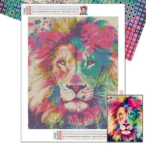 Diamond Painting Lion Couleur - Diamond Paintings