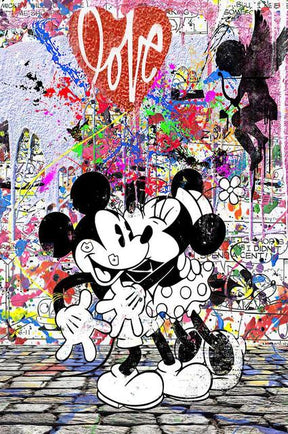 Diamond Painting Mickey et Minnie bisous et coeurs